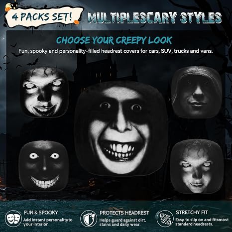 Ghost Face Headrest Covers