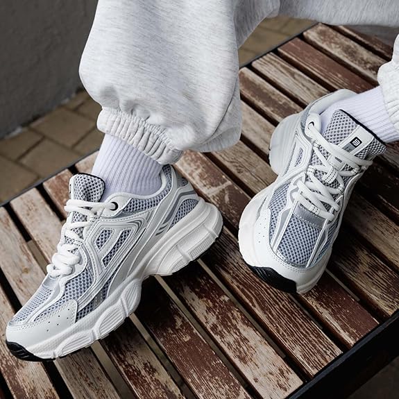 Women's Chunky Fashion Sneakers Casual Sports Shoes Mesh Breathable Athletic Gym Workout Tennis Shoe Platform Thick Walking Shoes
