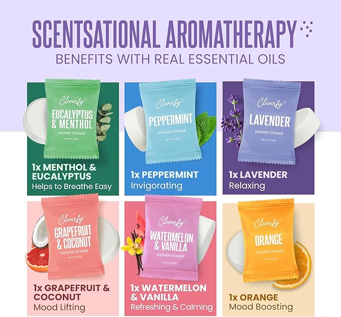 Shower Steamers Aromatherapy - Mother’s Day Gifts for Mom, Wife, Grandma - 30th, 40th, 50th & 60th Birthday Gifts for Women, Her, Best Friend, Daughter, Sister, Teens & Girlfriend - 6 Tablets