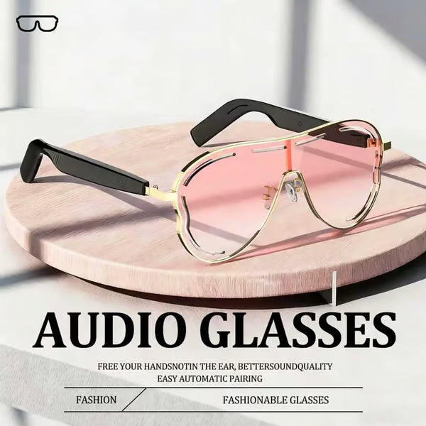 🎶⚡Wireless Audio Smart Glasses with Bluetooth 5.4 – Waterproof Sports Sunglasses with Anti-Blue Light & UV Shield 🕶️❄️