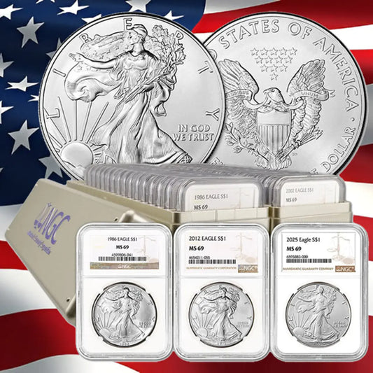 🦅Final 10 Sets Available✅1986–2026 American Silver Eagle Complete Date Set | NGC MS69 Certified 42-Piece Set