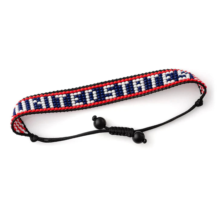U.S.A Flag Bracelet – Handmade Adjustable Bracelet for Football Fans