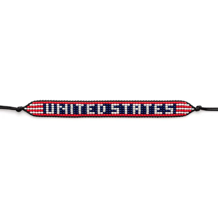 U.S.A Flag Bracelet – Handmade Adjustable Bracelet for Football Fans