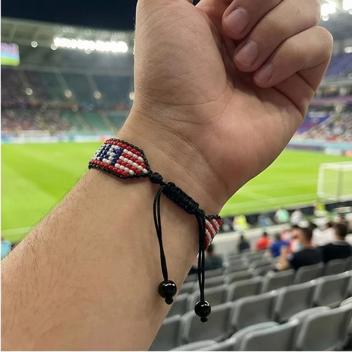 U.S.A Flag Bracelet – Handmade Adjustable Bracelet for Football Fans