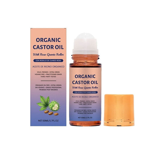 🔥 UP TO 50% OFF 🔥 - Organic Golden Castor Oil Roll-On with Rose Quartz