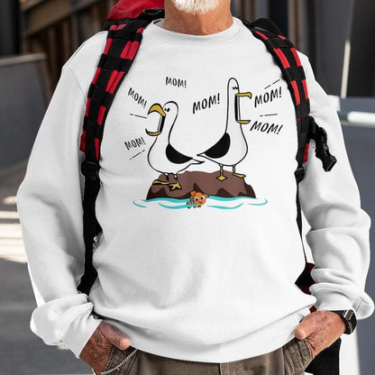 💐 MOTHER’S DAY FLASH SALE — 50% OFF 🚨Mom Mom Mom Seagull Family Mother Sweatshirt