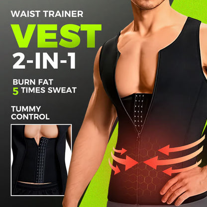 🔥 Last Day Sale – 49% OFF! ⏰ Men's Zipper Waist Trainer Trimmer Vest